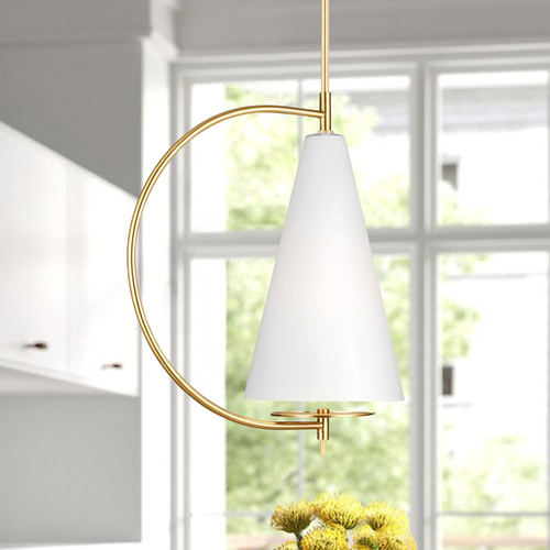 Visual Comfort Studio Collection Kelly Wearstler Gesture Burnished Brass Pendant by Visual Comfort Studio KP1041BBS