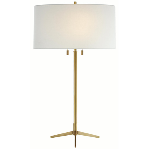 Visual Comfort Signature Collection Visual Comfort Signature Collection Caron Hand-Rubbed Antique Brass Table Lamp with Drum Shade TOB3194HAB-L
