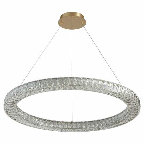 Oxygen Elan Aged Brass LED Pendant Light with Drum Shade
