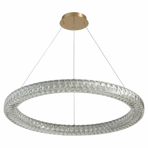 Oxygen Oxygen Elan Aged Brass LED Pendant Light with Drum Shade 3-875-40