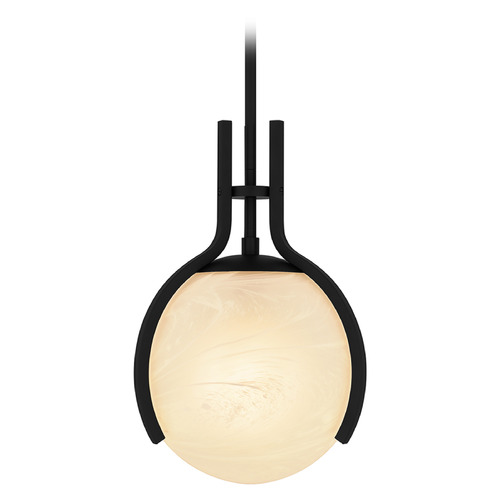 Quoizel Lighting Orbit Matte Black Pendant Light with Globe Shade