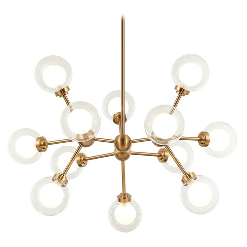 Matteo Lighting Solaris Aged Gold Brass LED Chandelier