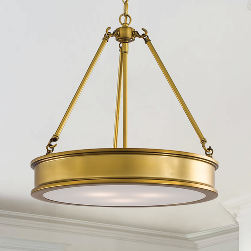 Minka Lavery Minka Lavery Harbour Point Liberty Gold Pendant Light with Drum Shade 4173-249