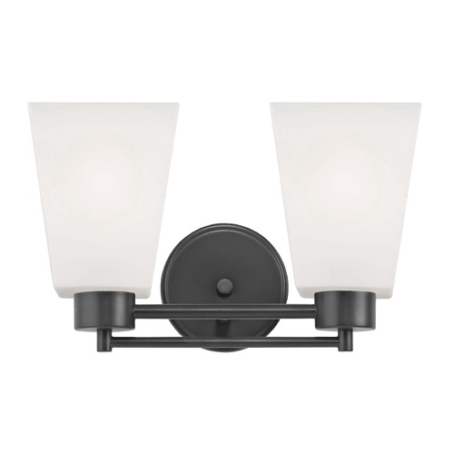 Modern Bathroom Light White Glass Black 2 Lt