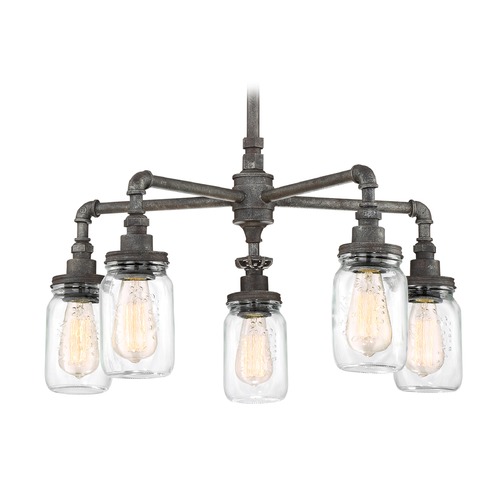 Squire Rustic Black Chandelier by Quoizel Lighting