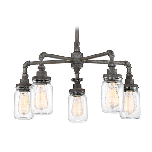 Quoizel Lighting Squire Rustic Black Chandelier by Quoizel Lighting SQR5005RK