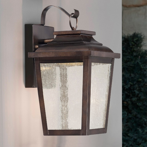 Seeded Glass LED Outdoor Wall Light Bronze by Minka Lavery