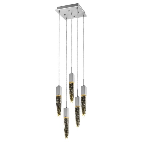 Aspen 5-Light Polished Chrome LED Multi-Light Pendant by Avenue Lighting
