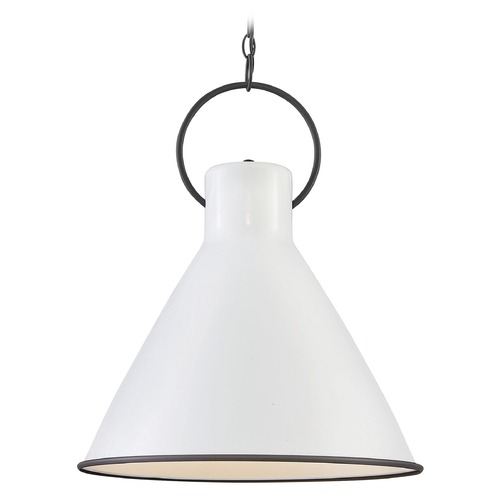 Winnie 21.50-Inch Pendant in Polished White & Distressed Black by Hinkley Lighting