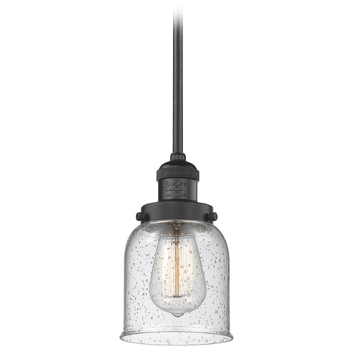 Innovations Lighting Innovations Lighting Small Bell Matte Black Mini-Pendant Light with Bell Shade 201S-BK-G54