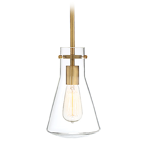 6.25-Inch Mini Pendant in Natural Brass by Meridian