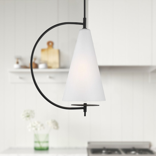 Visual Comfort Studio Collection Kelly Wearstler Gesture Midnight Black Pendant by Visual Comfort Studio KP1041MBK