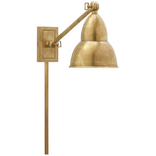 Visual Comfort Signature Collection Studio VC French Convertible Library Wall Lamp in Antique Brass by Visual Comfort Signature S2601HAB