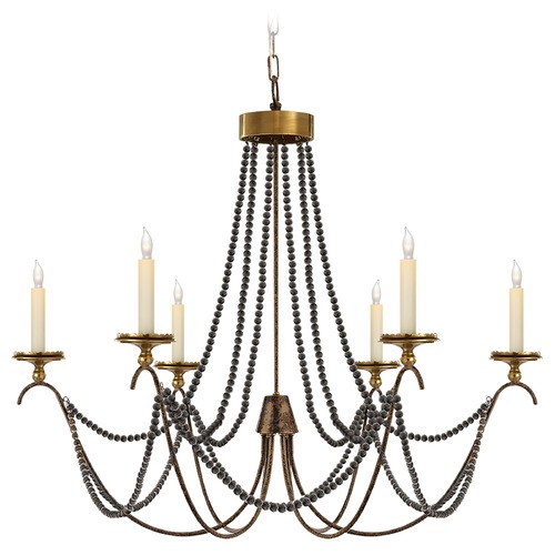 E.F. Chapman Marigot Chandelier in Rust & Brass by Visual Comfort Signature