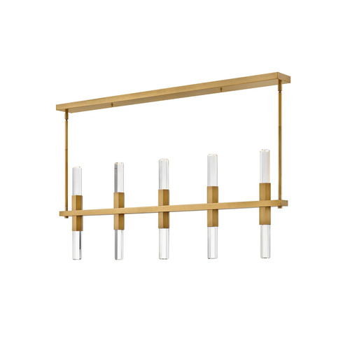 Cecily 10-Light LED Linear Chandelier in Brass by Fredrick Ramond