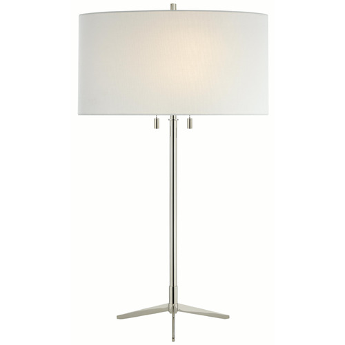 Visual Comfort Signature Collection Visual Comfort Signature Collection Caron Polished Nickel Table Lamp with Drum Shade TOB3194PN-L