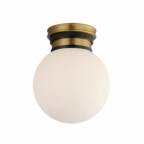 San Simeon LED Flush Mount in Black & Aged Brass by Maxim Lighting