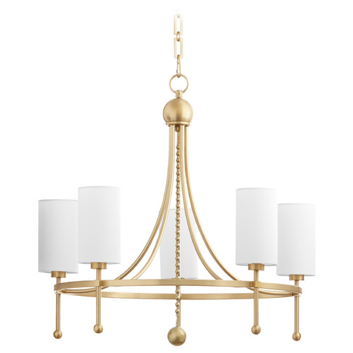 Lee Boulevard Aged Brass Chandelier by Quorum Lighting