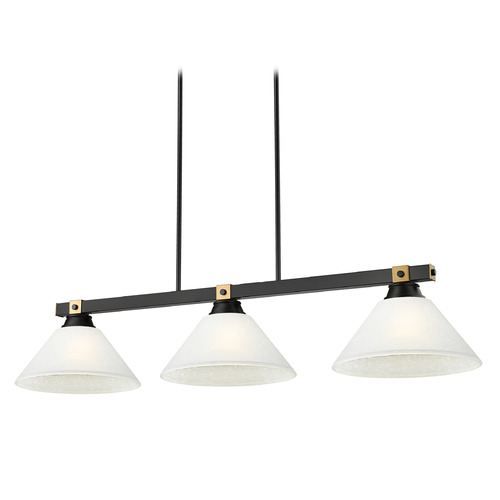 Z-Lite Z-Lite Bronte Matte Black & Rubbed Brass Billiard Light with Conical Shade 1955-3MB-RB-AWL14