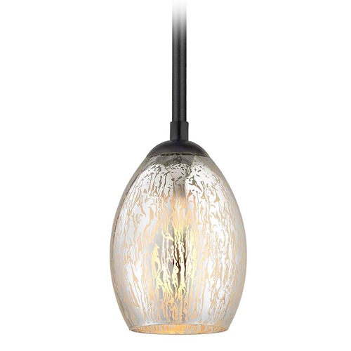 Design Classics Lighting Black Mini-Pendant Light Mercury Glass Oblong Craftmade Lighting 581-07 GL1034-MER