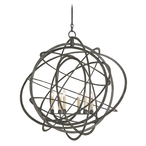 Genesis Chandelier in Black Iron by Currey & Company