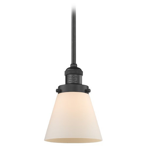 Innovations Lighting Innovations Lighting Small Cone Matte Black Mini-Pendant Light with Conical Shade 201S-BK-G61