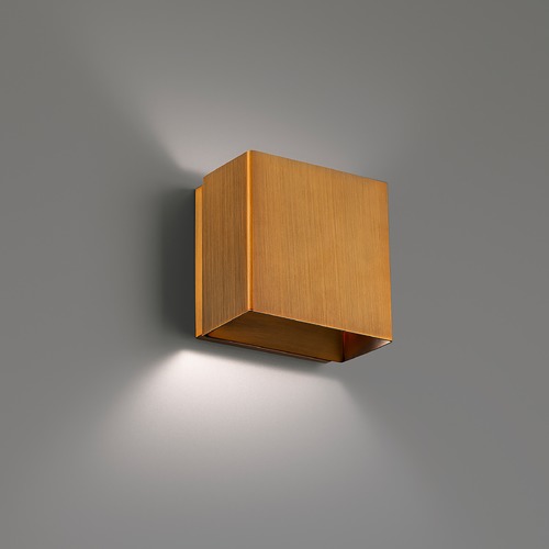 WAC Lighting Boxi 5-Inch LED Wall Sconce in Aged Brass 3CCT 2700K by WAC Lighting WS-45105-27-AB