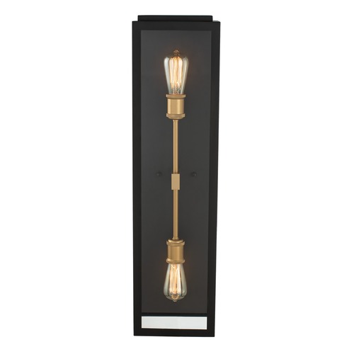 Kalco Lighting Ashland Medium Outdoor Wall Sconce in Matte Black & Sanded Gold by Kalco Lighting 405521BSG