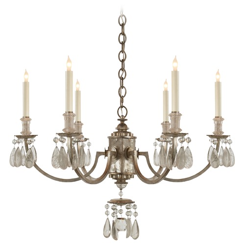 Visual Comfort Signature Collection Thomas OBrien ElizAbeth Chandelier in Silver Leaf by Visual Comfort Signature TOB5036BSL