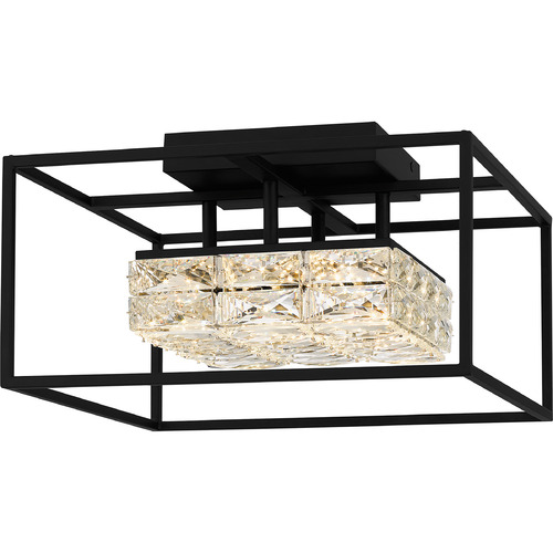 Dazzle LED Crystal Semi-Flush in Matte Black by Quoizel by Quoizel Lighting