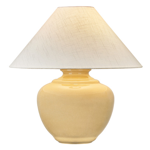 Hudson Valley Lighting French Ridge Aged Brass & Ceramic Dijon Wash LED Table Lamp with Coolie Shade