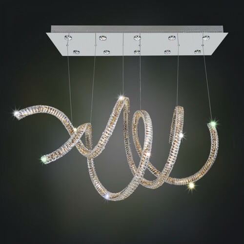 Ravina 10-Light LED Convertible Pendant in Chrome by Allegri Crystal