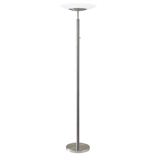 Adesso Home Lighting Adesso Home Stellar Brushed Steel LED Torchiere Lamp with Bowl / Dome Shade 5127-22