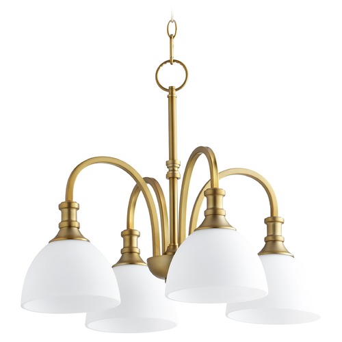 Quorum Lighting Richmond Aged Brass Chandelier by Quorum Lighting 6211-4-80