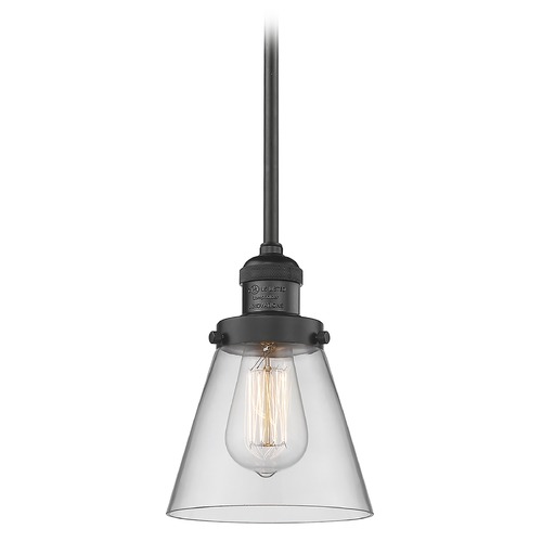 Innovations Lighting Innovations Lighting Small Cone Matte Black Mini-Pendant Light with Conical Shade 201S-BK-G62