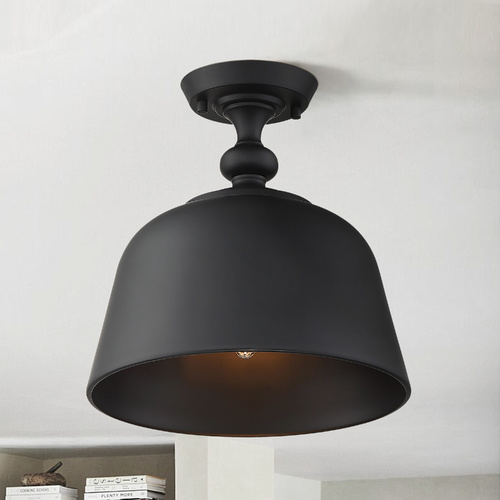 Berg Matte Black Semi-Flush Mount by Savoy House
