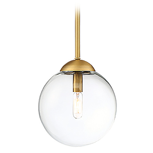 8-Inch Mini Pendant in Natural Brass by Meridian