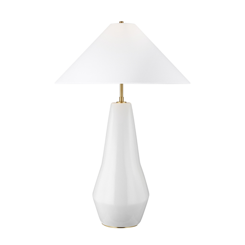 Kelly Wearstler Contour White & Brass LED Table Lamp by Visual Comfort Studio