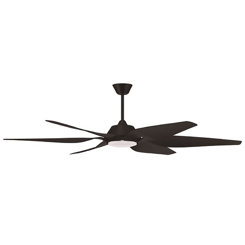 Zoom 66-Inch Damp LED Fan in Flat Black by Craftmade Lighting