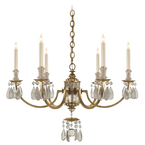 Visual Comfort Signature Collection Thomas OBrien ElizAbeth Chandelier in Gilded Iron by Visual Comfort Signature TOB5036GI