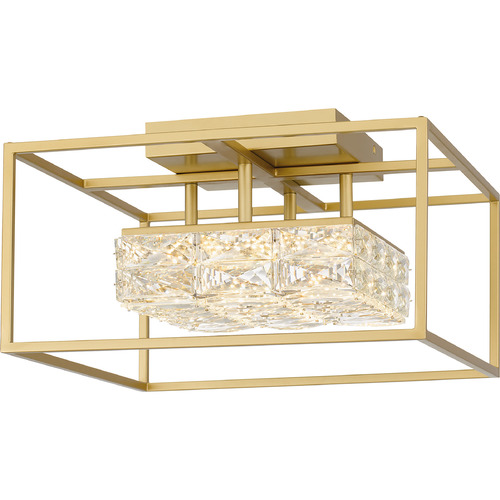 Dazzle LED Crystal Semi-Flush in Soft Gold by Quoizel by Quoizel Lighting