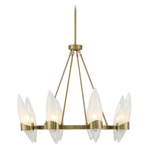 Nouvel 31-Inch Chandelier in Warm Brass by Savoy House