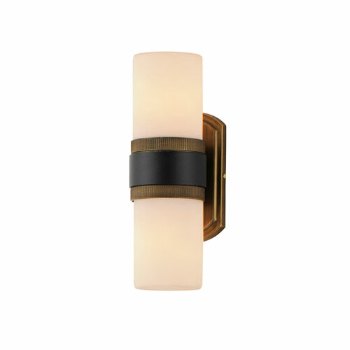 Ruffles 2-Light Wall Sconce in Black & Antique Brass by Maxim Lighting