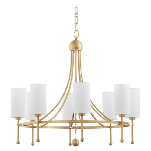 Quorum Lighting Lee Boulevard Aged Brass Chandelier by Quorum Lighting 664-8-80