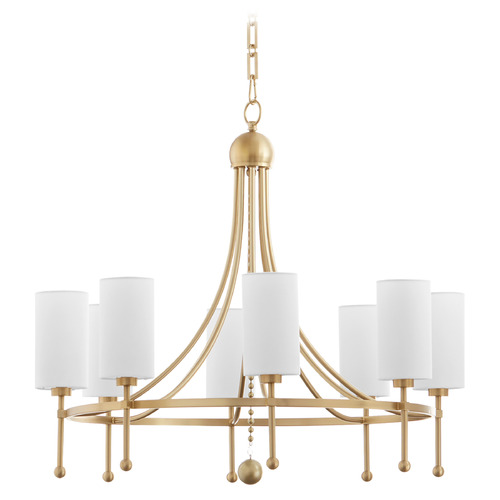 Lee Boulevard Aged Brass Chandelier by Quorum Lighting
