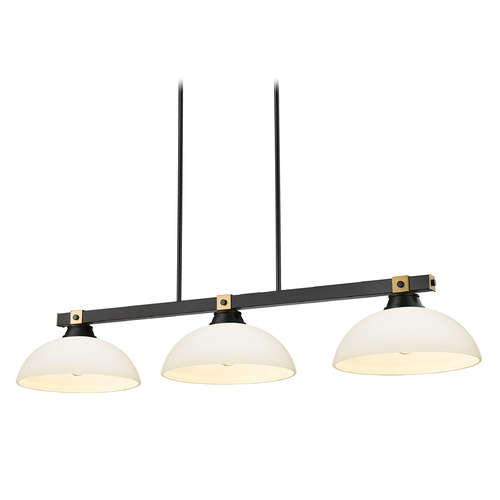 Z-Lite Z-Lite Bronte Matte Black & Rubbed Brass Billiard Light with Bowl / Dome Shade 1955-3MB-RB-DMO14