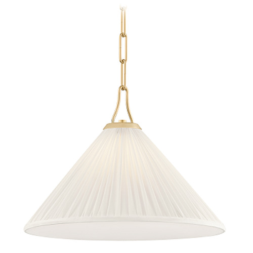 Mitzi By Hudson Valley Merida Aged Brass Pendant Light with Conical Shade