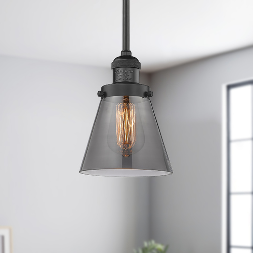 Small Cone Mini Pendant in Black by Innovations Lighting