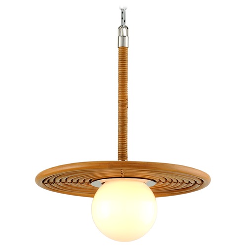 Corbett Lighting Hula Hoop Natural Rattan Stainless Steel Pendant by Corbett Lighting 291-41