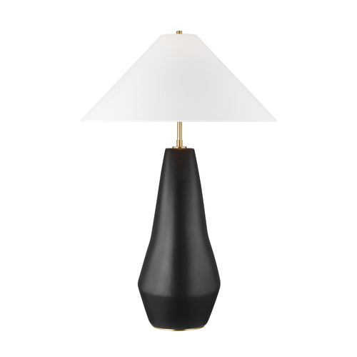 Kelly Wearstler 31.50-Inch Contour Coal & Brass LED Table Lamp by Visual Comfort Studio
